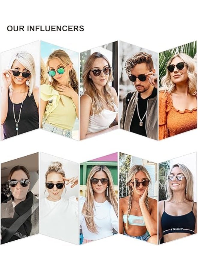 HDCRAFTER Small Round Classic Polarized Sunglasses for Women Men Vintage Style UV400 Lens MAY - Image 4