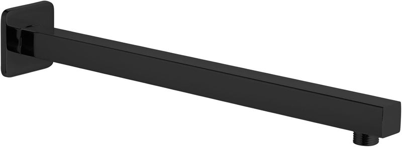 Voolan 20“ Square Shower Arm with Flange and Teflon Tape, Extension Shower Head Arm for Bathroom Fixed Shower Head, Solid Stainless Steel, Wall Mounted (Black) - Image 1