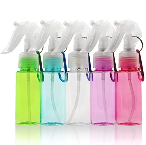 ZJSXINDI empty spray bottle for hand sanitizer, travel bottle with keychain ,small spray bottle, mini spray bottle, empty spray bottle with leak-proof and refillable, 5pcs（2oz/60ml） - Image 1