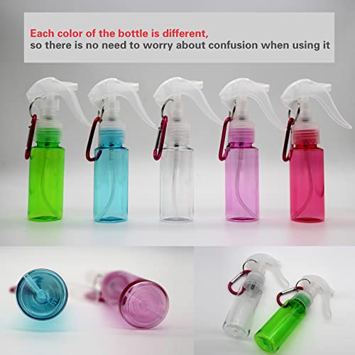ZJSXINDI empty spray bottle for hand sanitizer, travel bottle with keychain ,small spray bottle, mini spray bottle, empty spray bottle with leak-proof and refillable, 5pcs（2oz/60ml） - Image 4