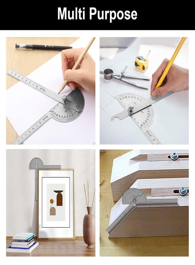 Nortools Stainless Steel Angle Protractor -180° Two Arm Ruler Adjustable Finder Angle Protractor Ruler Woodworking Machinist Measure Tools((10 cm/ 3.94 Inch) - Image 5