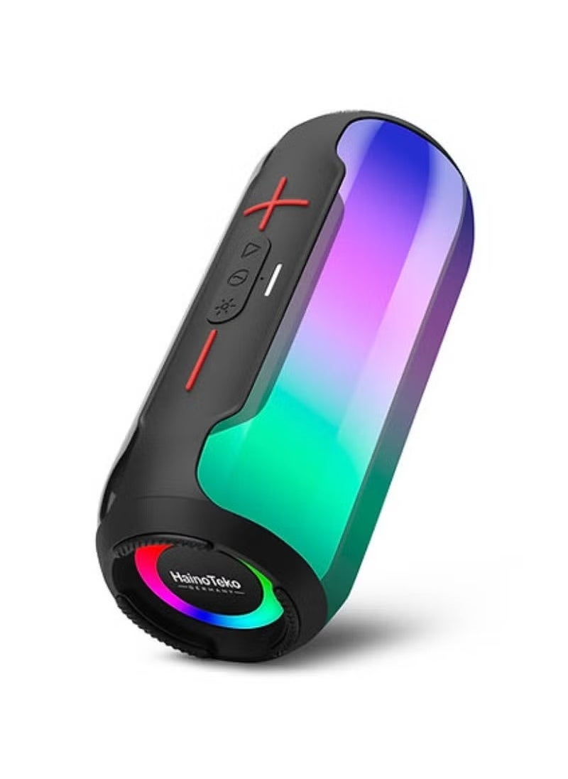 Haino Teko S88 Wireless Bluetooth Speaker with Full-Body Light Show, TWS Pairing, RGB Lights, AUX-In, Card Slot, USB-C, Bluetooth, and FM Radio – Portable Speaker for Indoor & Outdoor Parties  - Image 1