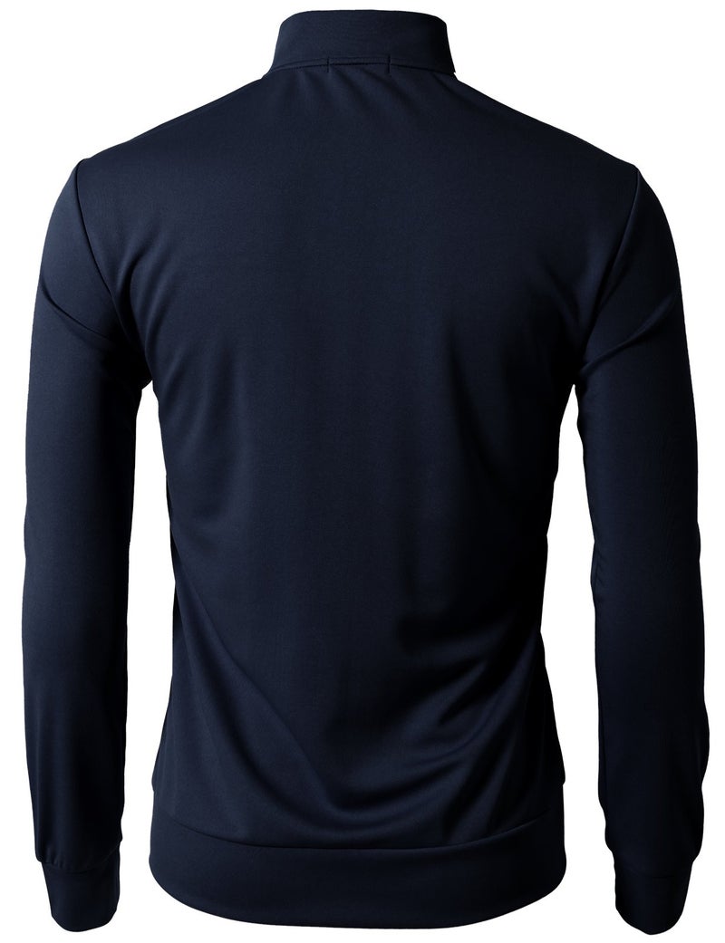 H2H Mens Active Slim Fit Track Lightweight Jacket Zip-up Long Sleeve NAVY US L/Asia XL (CMOJA0103) - Image 3