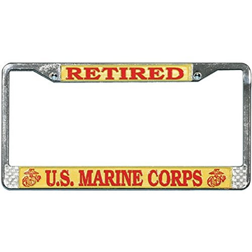 Honor Country US Marine Corps Retired License Plate Frame - Image 1