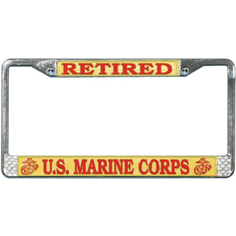 Honor Country US Marine Corps Retired License Plate Frame - Image 5