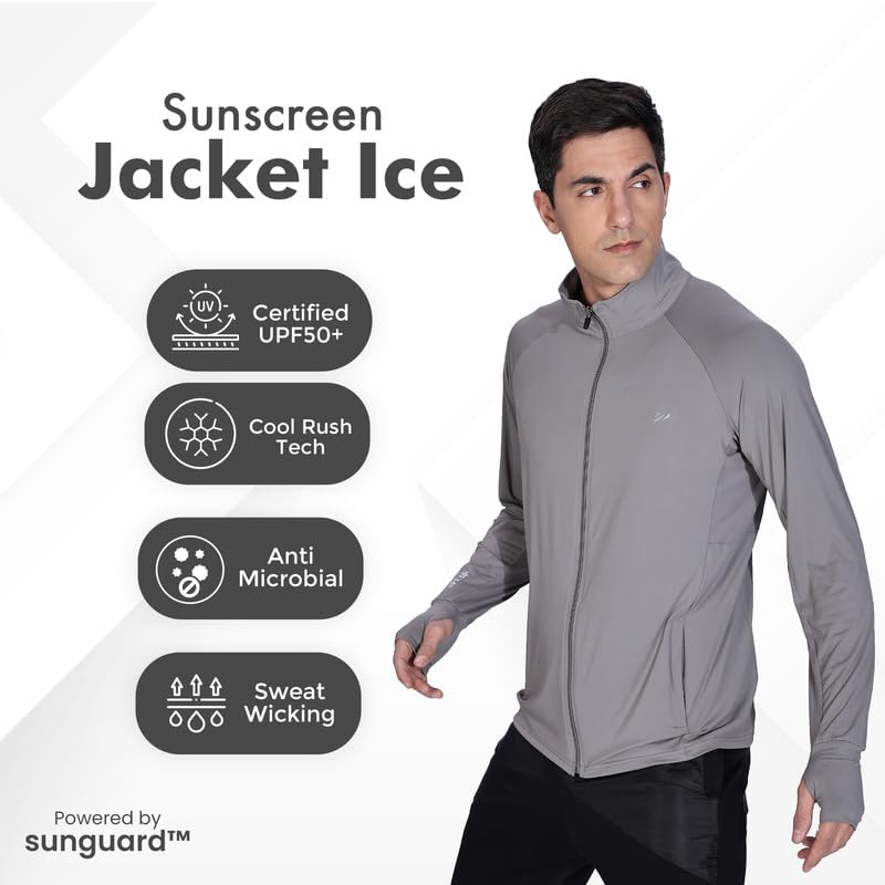 BLUE TYGA Sunscreen Jacket ICE | UPF 50+ sun protection | Cool Rush Technology for instant cooling | Sweat-wicking, anti-microbial fabric | Blocks UVA/UVB rays | Lightweight, all-day freshness. - Image 5