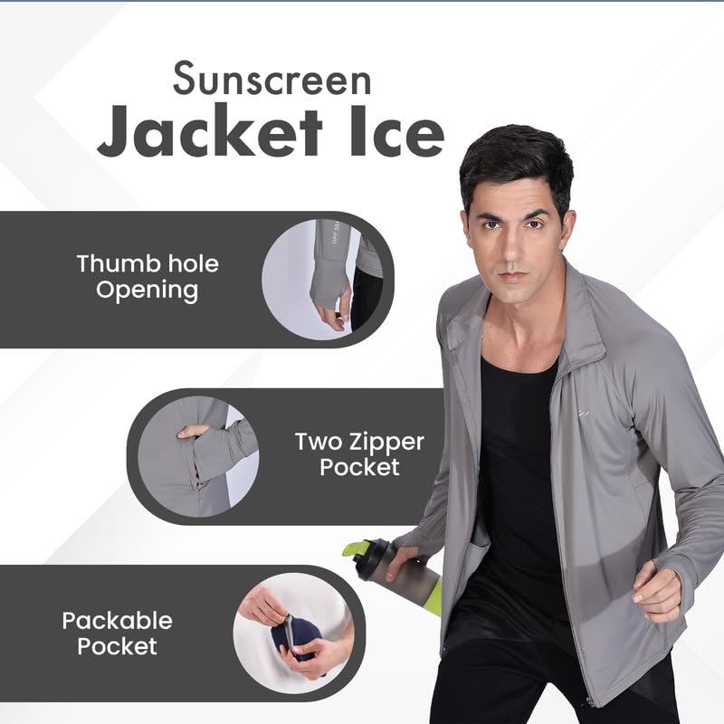 BLUE TYGA Sunscreen Jacket ICE | UPF 50+ sun protection | Cool Rush Technology for instant cooling | Sweat-wicking, anti-microbial fabric | Blocks UVA/UVB rays | Lightweight, all-day freshness. - Image 4
