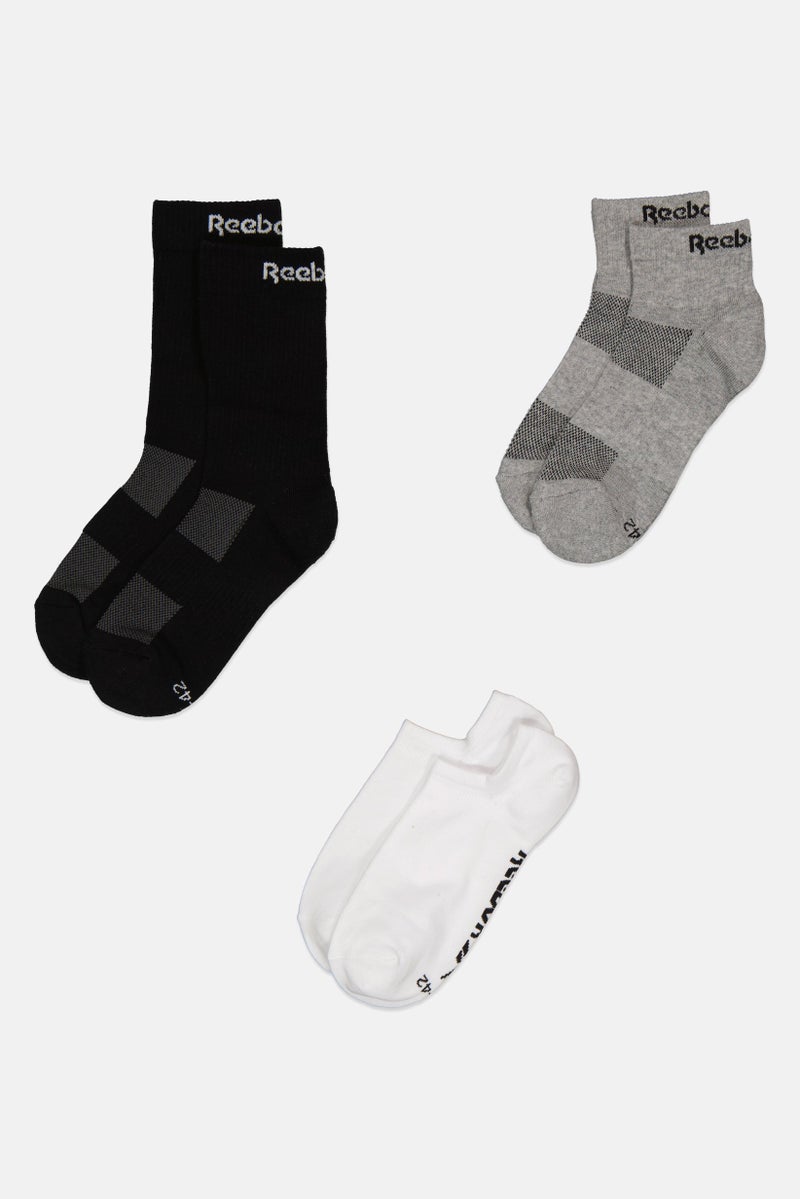 Reebok Men 3 Pairs Crew Ankle And ivisible Socks Set, Multicolor - Image 3