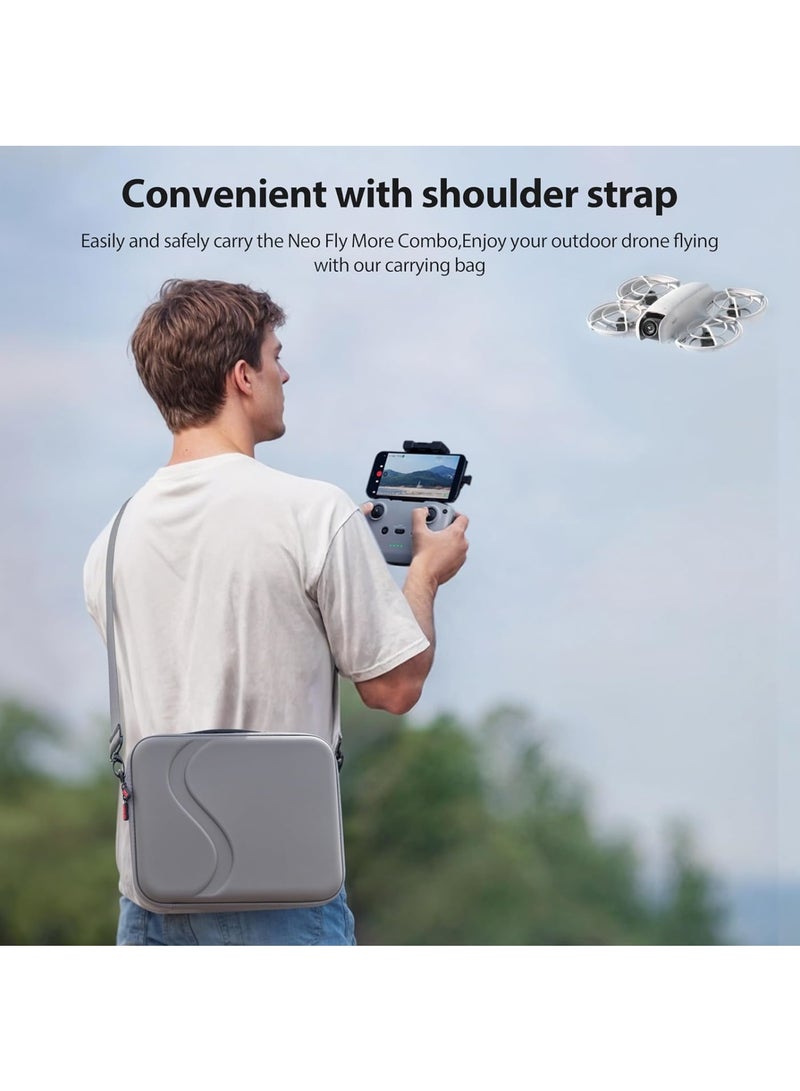 Carrying Case for DJI Neo, Waterproof Hard Shell Case Shoulder Bag, Compatible with DJI Neo Fly More Combo Accessories, RC-N3/N2 Remote Controller, Neo Intelligent Flight Battery, Charging Hub - Image 5
