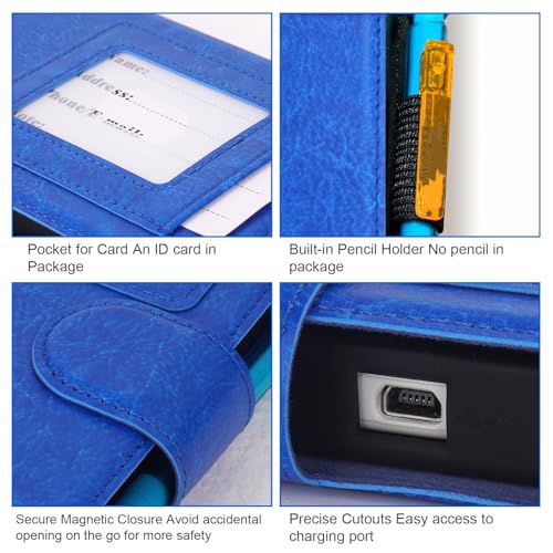 YouKnow PU Leather Protective Case Compatible with Texas Instruments TI-84 Plus CE Color Graphing Calculator with ID Card Slot (Only Case) (Blue) - Image 4