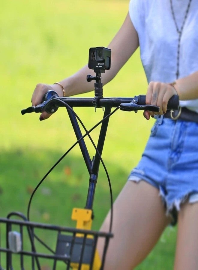 YELLOWFIN Handlebar Action Camera Aluminium Alloy Holder Compatible with gopro Bike Mount Bracket 360° Rotatable for Bike and Bicycle (Short Arm, Blue) - Image 5