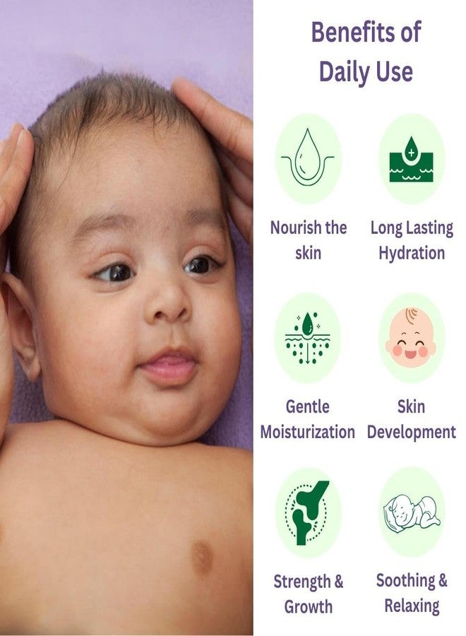 Mamansh Natural Baby Oil - 10 Essential Oils & 3 Herbs With Vitamin E For Nourishment, Skin Development & Growth | 0-5 Years (All Skin Types) - 200 ML - Image 3