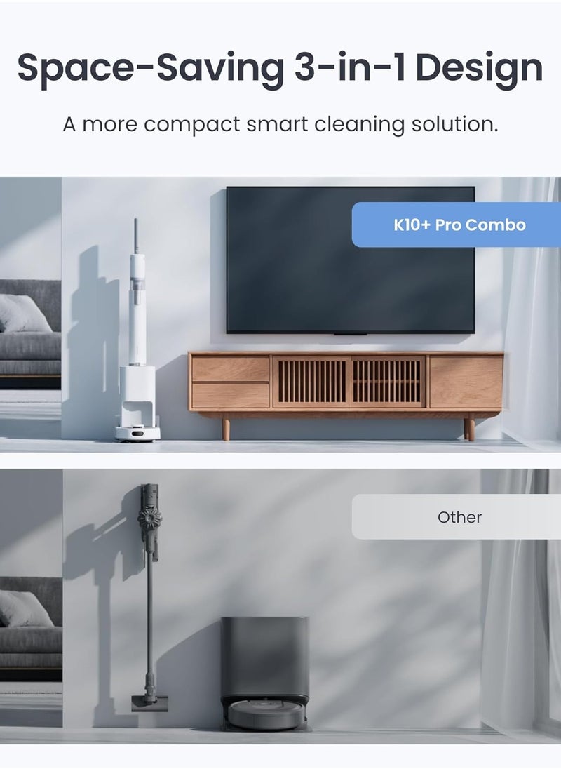 SwitchBot - Robot Vacuum and Cordless Vacuum Cleaner K10+ Pro Combo, TwinFlow Suction Tech, Dual Dust Collection Station, Compact, Lightweight, Quiet, Compatible with Alexa/Siri/Matter(Hub 2 Required) - Image 1