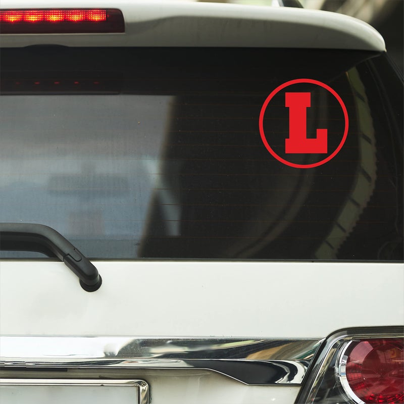 CVANU L-Board Learning License Symbol Exterior Sticker & Decal Vinyl Graphic Red 14.5X14.5 (2 Pcs, Vinyl) - Image 2