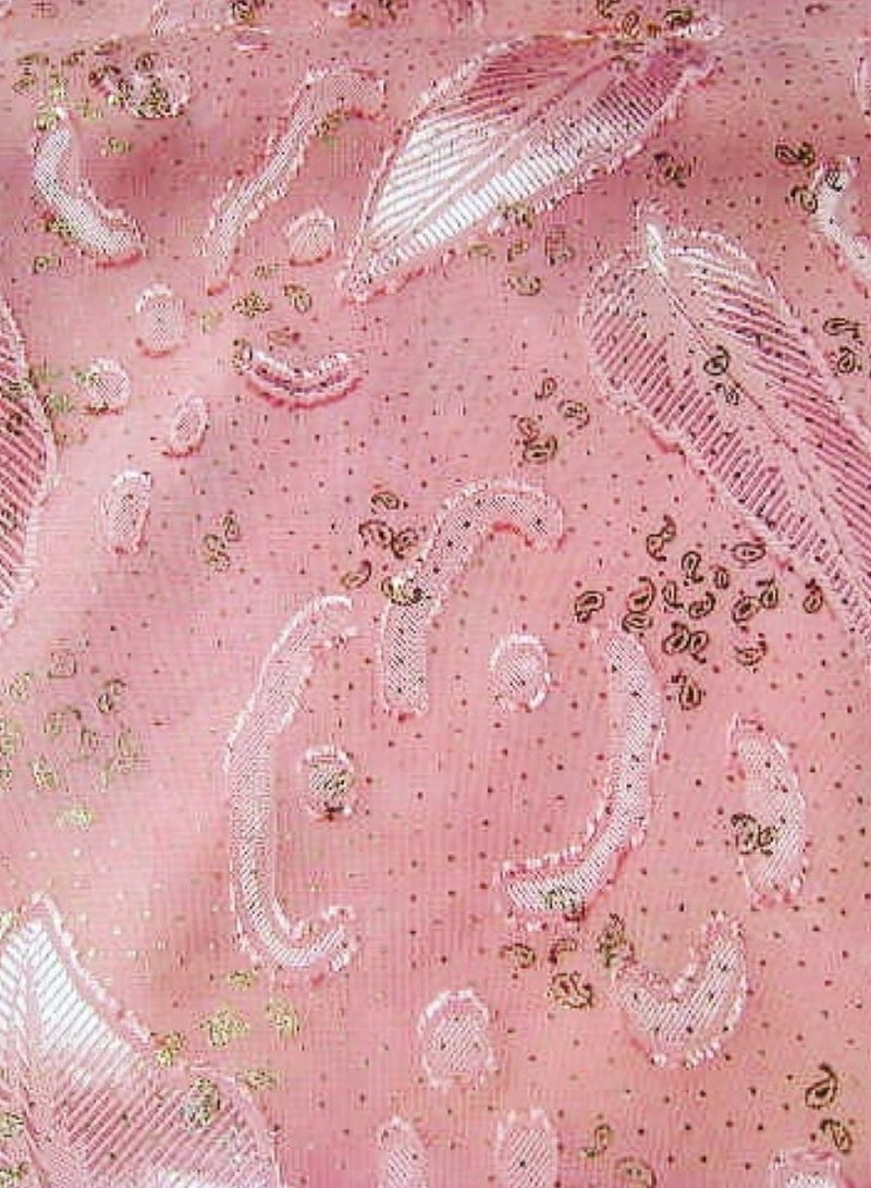 Korean Pink Brocade + Satin Fabric Set, 8.7 meters - Image 1