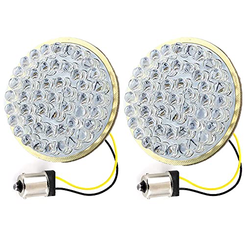 ZYTC 2" LED Turn Signals w/Brake Running Light Bullet Style Front Rear 1156 Amber LED Turn Signal Kit for Harley Davidson - Image 1