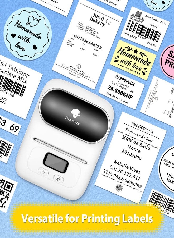 Memoqueen Phomemo Circle Thermal Sticker Labels 1.57", Self-Adhesive Round Thermal Labels, Sticker for DIY Logo Design, QR Code, Name Tag, Inventory-180 Pieces/1 Roll, Black on White - Image 4