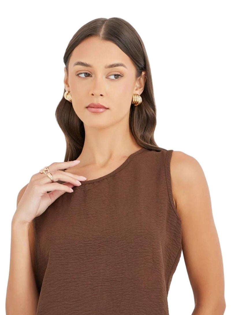 Styli Styli Solid Sleeveless Top and Wide Leg Pants Co-Ords  - Image 5