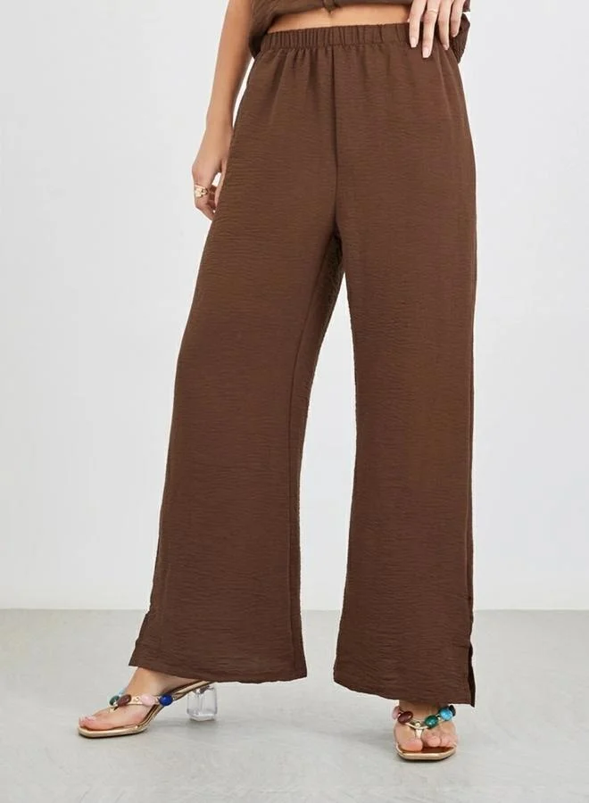 Styli Styli Solid Sleeveless Top and Wide Leg Pants Co-Ords