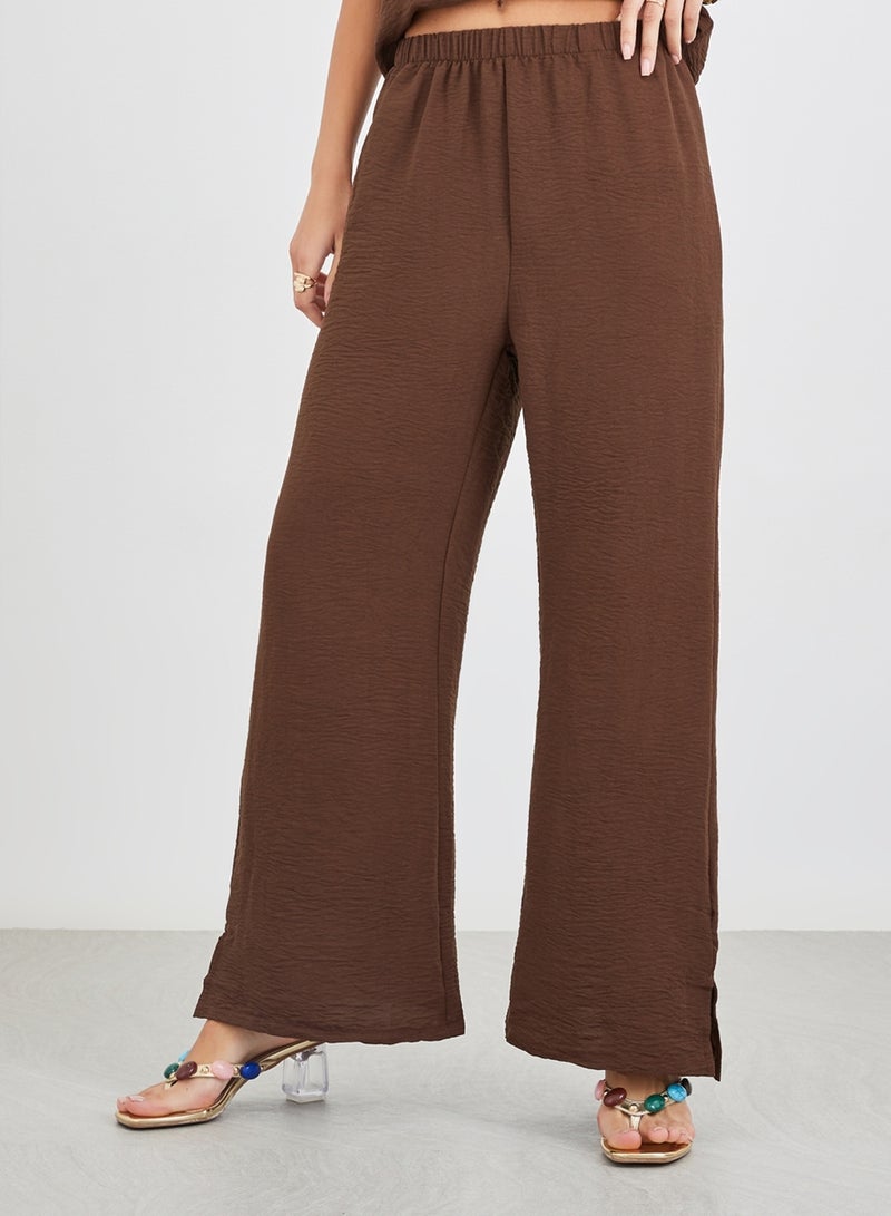 Styli Styli Solid Sleeveless Top and Wide Leg Pants Co-Ords  - Image 2