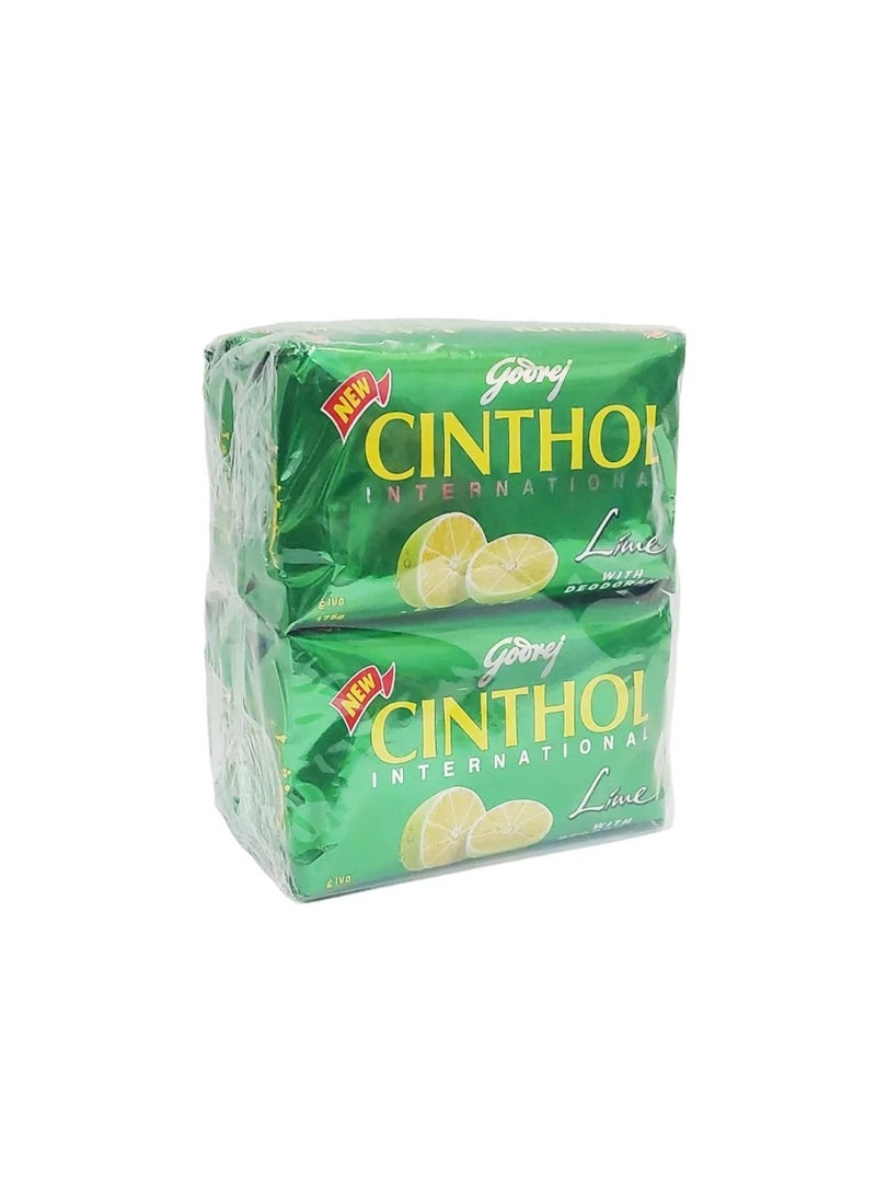 Cinthol - Bath Soap Lime With Deodorant Pack of 4 - Image 1