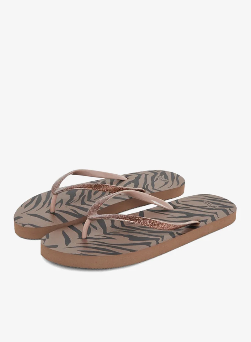 Styli Styli Glittered Strap Printed Flip Flops
