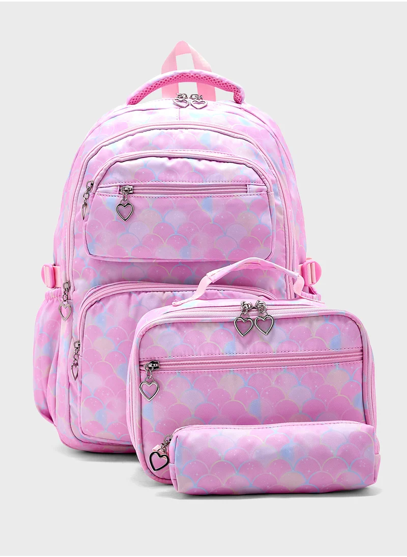 Ginger 3 Piece Set Laptop Backpack, Lunch Bag And Pencil Case