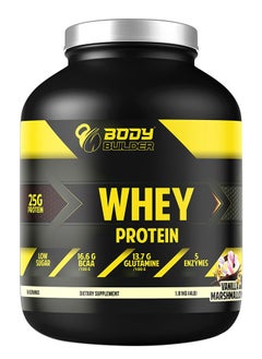 Body Builder 100% Whey Protein Support Muscle Growth And Repair Fast Absorption Vanilla Marshmallow Flavor 4 Lbs  - Image 1