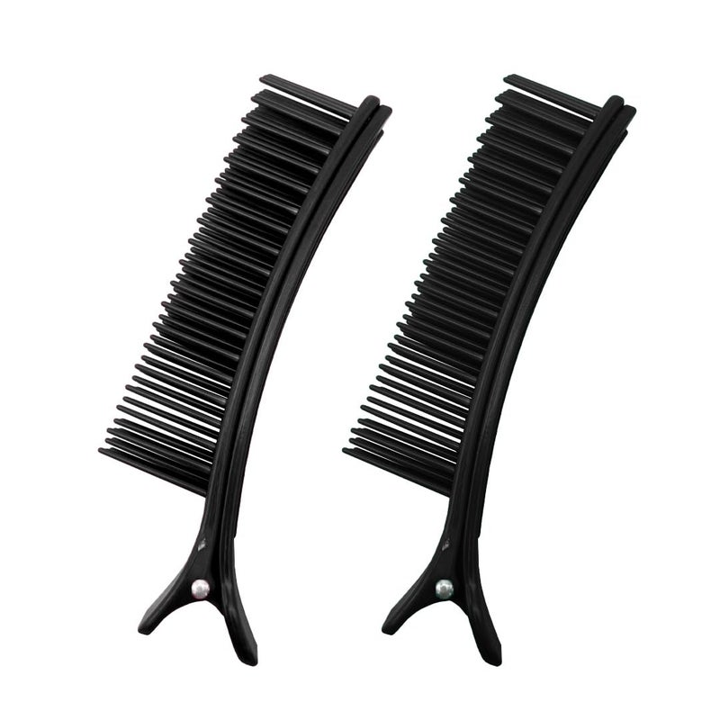 مشابك شعر Colortrak عدد 2 لون أسود لمسك الشعر لتصفيفه وتلوينه وقصه 6x776x111 بوصة لمصففي الشعر والمحترفين في الصالونات للجنسين