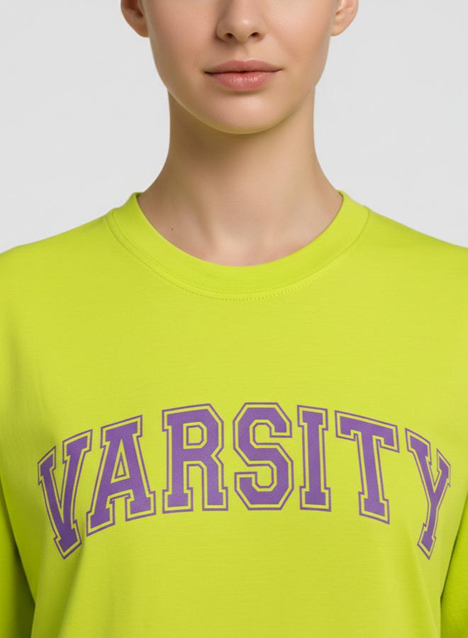 PAUSE Women Neon Varsity Graphic T-Shirt - Image 3