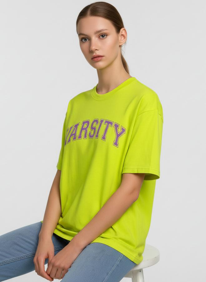 PAUSE Women Neon Varsity Graphic T-Shirt - Image 5