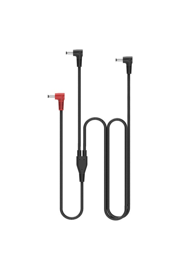 Bold Air Conditioning Clothing Connection Line USB Speed Control Line DC Air Conditioning Clothing Three-way Line Fan Clothing Accessories Power Cord Full Set-Color:[braided Wire] Dc One To Two  - Image 1