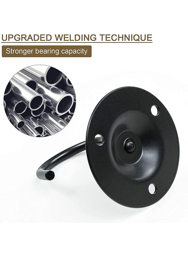 SYOSI Ceiling Hooks,Premium Heavy Duty Metal Hangers, Wall Mount Hangers for Hanging Bird Feeders, Planters, Lanterns, Artworks, String Lights, Wind Chimes, Baskets, 4PCS Black - Image 5