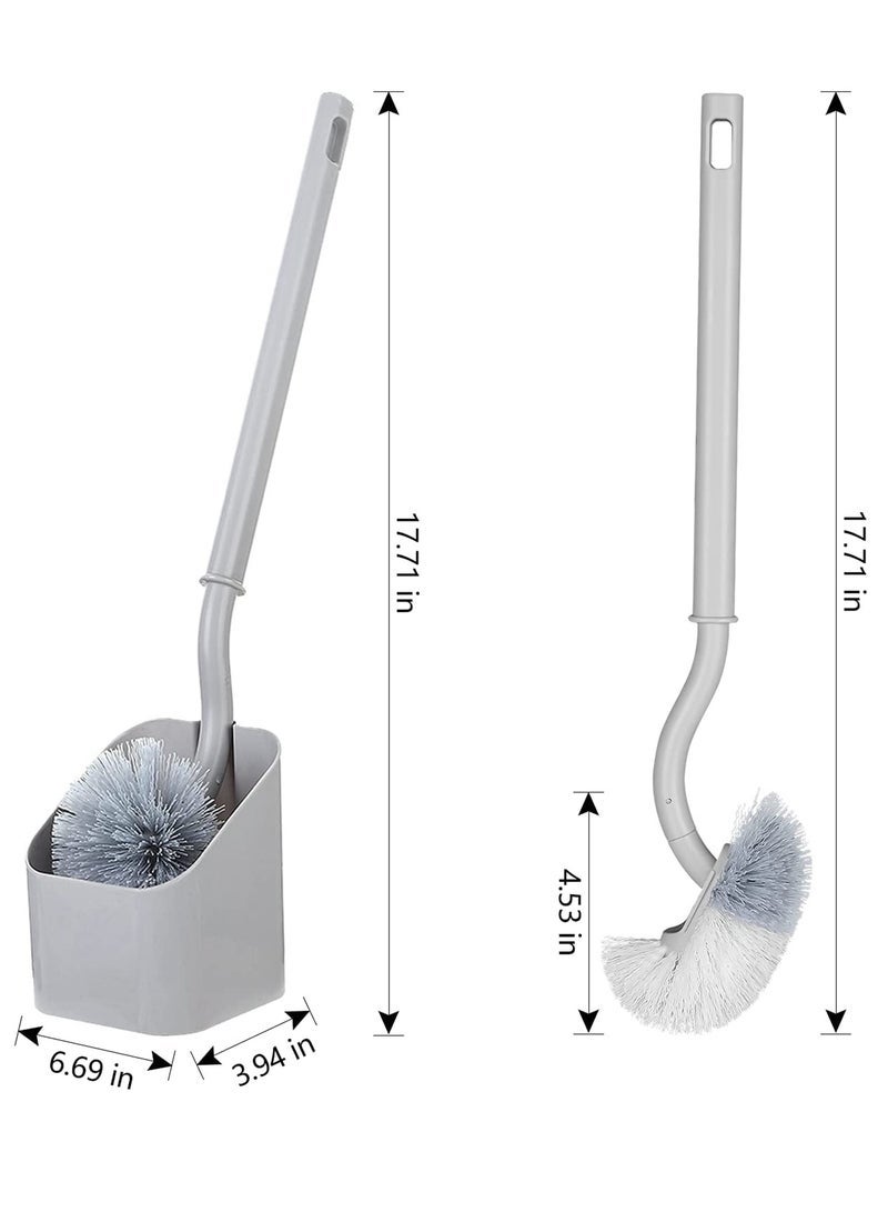 SYOSI Toilet Brush with Holder Lightweight Wall-Mounted Toilet Brush Toilet Bowl Cleaner Brush and Holder Set Bathroom Cleaning Brush Durable Bristles Curved Handle Toilet Scrubber Commode Brush - Image 3