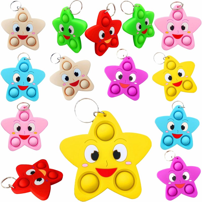 mypush popo 24 Packs Wish Sky Stars Students Christmas Gifts Bulk Rainbow Fidgets Gifts Mini Pop Holiday Classroom Prize Party Favors for Kids - Image 3