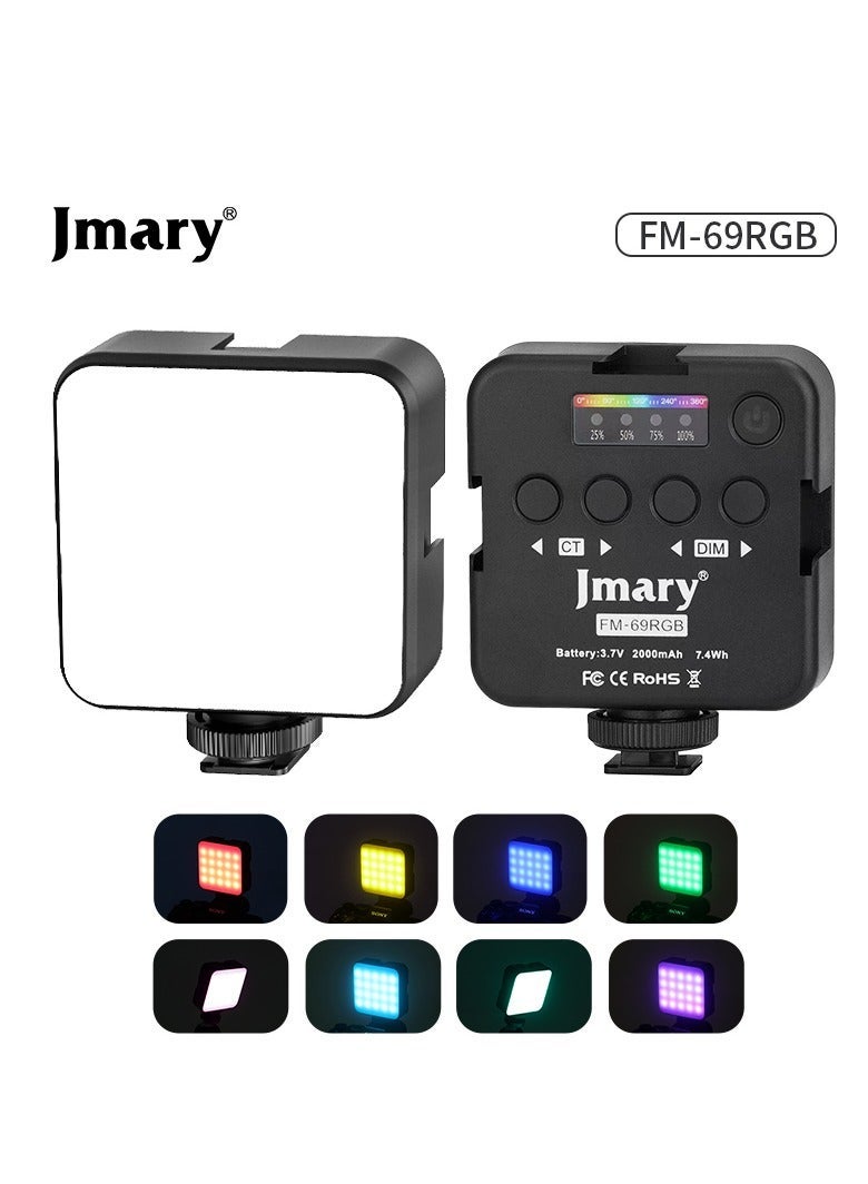 Jmary جماري FM-69RGB إضاءة فيديو صغيرة محمولة RGB، إضاءة كاميرا - Image 2
