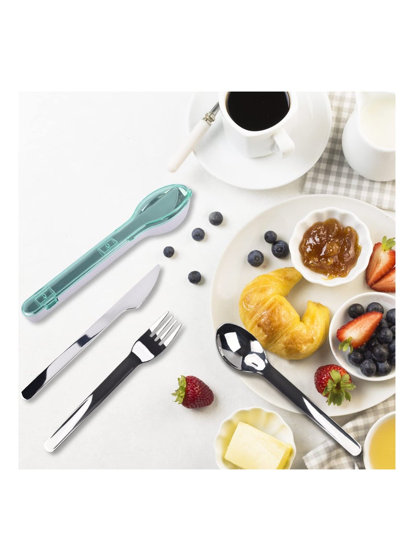 SYOSI SYOSI, Travel Utensils with Case, 304 Stainless Steel Utensils Set, Include Fork Spoon Knife, Portable Travel Cutlery Set for Dorm, Work, School, Picnic  - Image 3