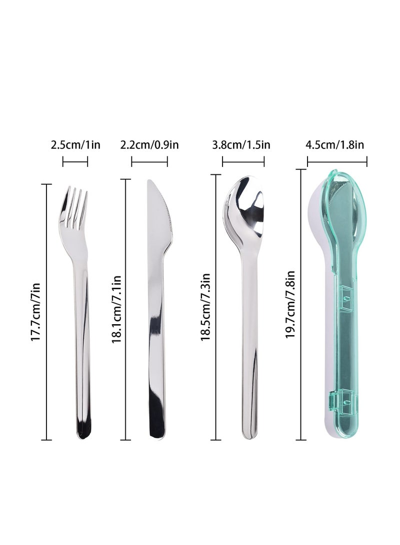 SYOSI SYOSI, Travel Utensils with Case, 304 Stainless Steel Utensils Set, Include Fork Spoon Knife, Portable Travel Cutlery Set for Dorm, Work, School, Picnic  - Image 2