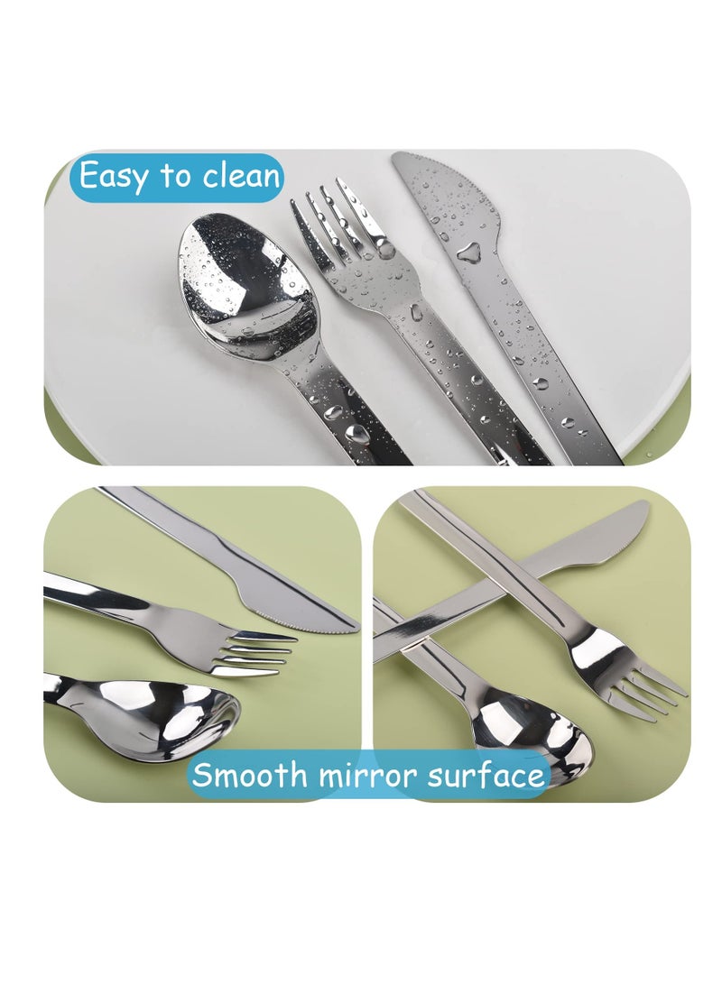 SYOSI SYOSI, Travel Utensils with Case, 304 Stainless Steel Utensils Set, Include Fork Spoon Knife, Portable Travel Cutlery Set for Dorm, Work, School, Picnic  - Image 4