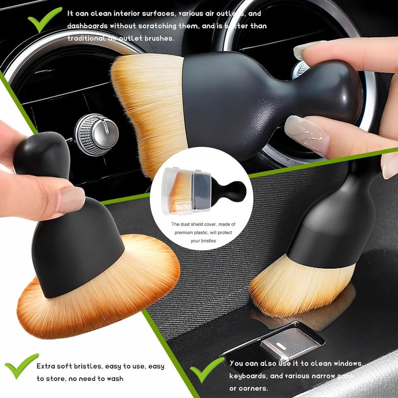BWBWND 5PCS Car Detailing Brushes Duster Kit, Soft Cleaning Set Includes Dashboard Crevice Brushes Air Vent Duster, Auto Interior Dusting Brush Kit for Air Vent Dashboard Panel - Image 4