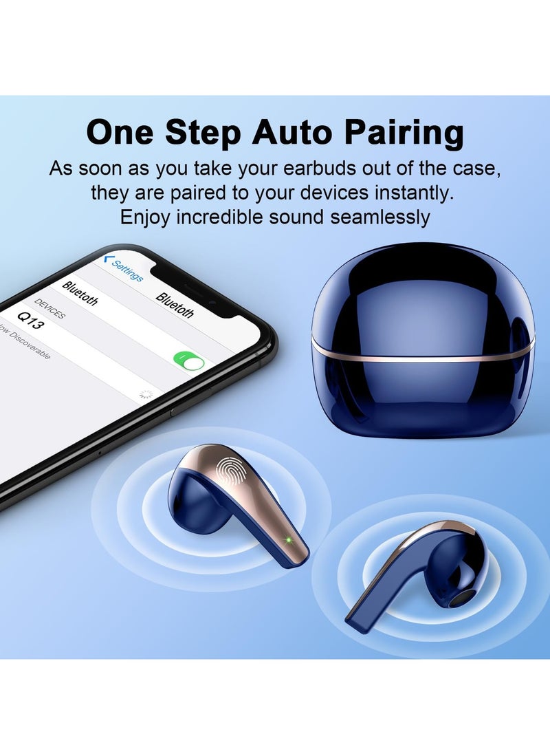 Wireless Bluetooth In-Ear Headphones, with 4 Microphones, ENC Noise Cancelling Earbuds, 40H Deep Bass, Waterproof Earphones