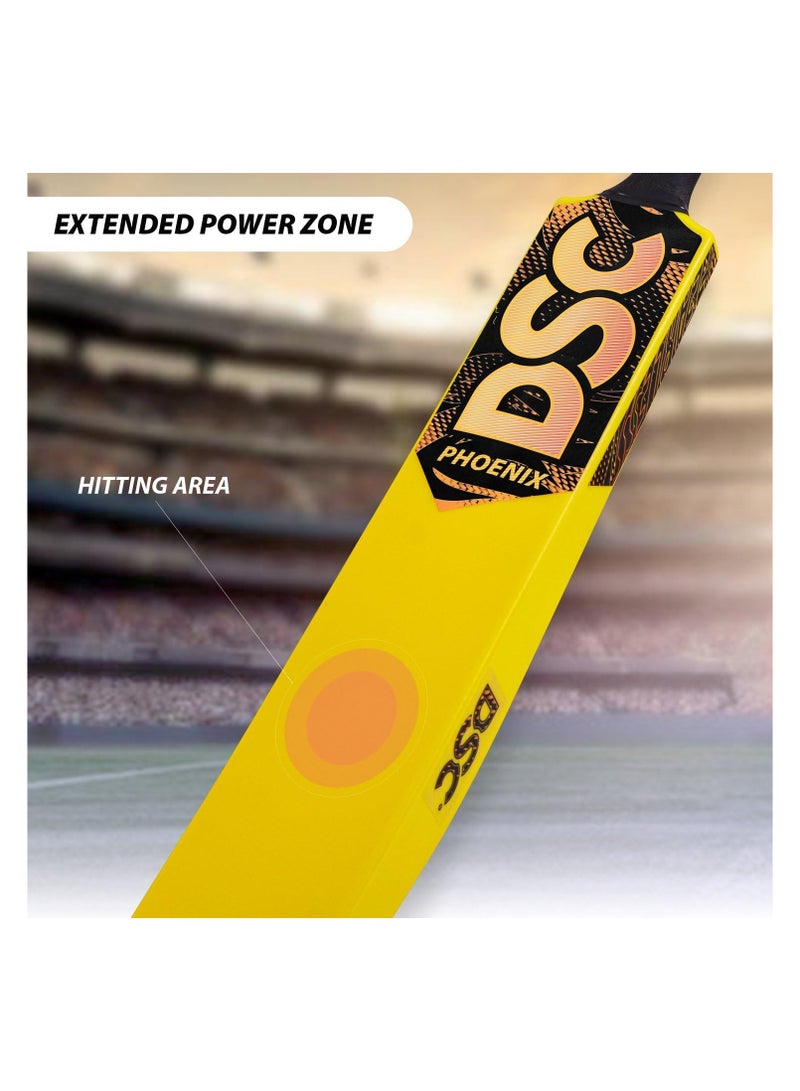 DSC Phoenix Plastic Cricket Bat With Pvc Ball  Lightweight Tennis Ball Bat For Kids, Full Size -Full | Durable Gully Cricket Bat For Boys & Girls, Outdoor Sports Toy  Yellow - Image 2