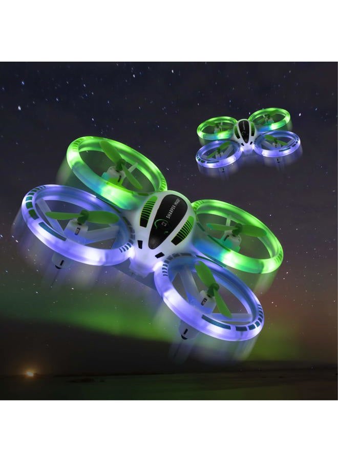 SHARPER IMAGE 2.4GHz RC Glow Up Stunt Drone with LED Lights, Mini Remote Controlled Quadcopter with Assisted Landing, Small Plane for Kids and Beginners, Wireless and Rechargeable - Image 2