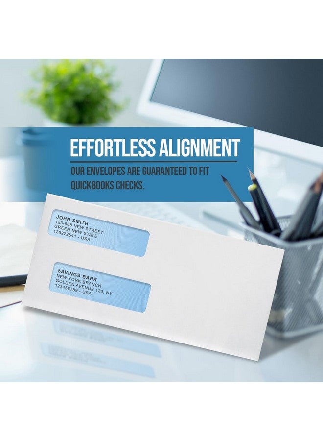 Compuchecks Compuchecks Double Window Envelopes #8- Peel and Seal Strip, Security Business Mailing Check Envelopes - Tamper Evident, Security Tint - 500 Count - Guaranteed to fit QuickBooks Checks  - Image 5