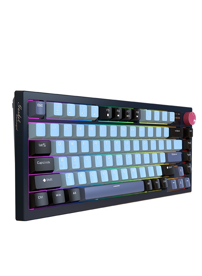 JeDEL WKL-100 RGB Wireless Gasket Mechanical Keyboard,Triple Mode Bluetooth5.0/2.4G/USB-C 87 Keys Hot Swappable Gaming Keyboard, 4000 mAh Battery 1.2'' HD OLED Display Volume Rotary Button for Games and Work  - Image 4