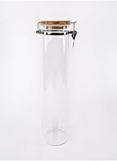 Generic 360 Degree Stainless Steel Airtight Food Storage Container with Bamboo Lid and Clip for Loose Tea, Coffee Beans, Sugar and Salt, 1.7 Litre Capacity 