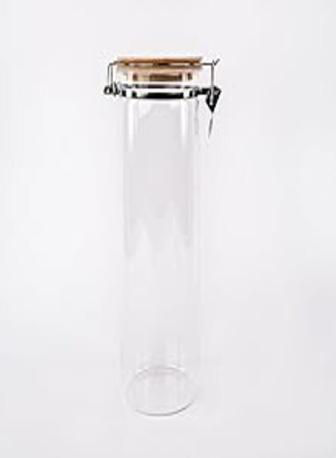 360 Degree Stainless Steel Airtight Food Storage Container with Bamboo Lid and Clip for Loose Tea, Coffee Beans, Sugar and Salt, 1.7 Litre Capacity 