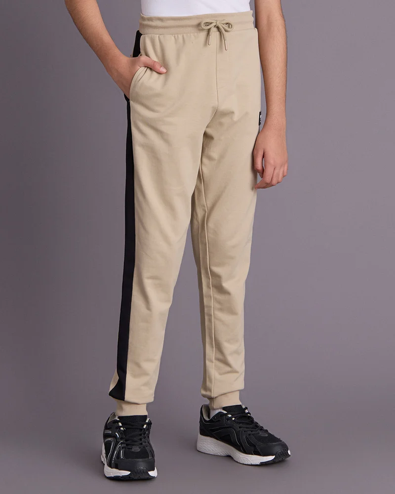 Redtag Senior Boys Beige Track Pants
