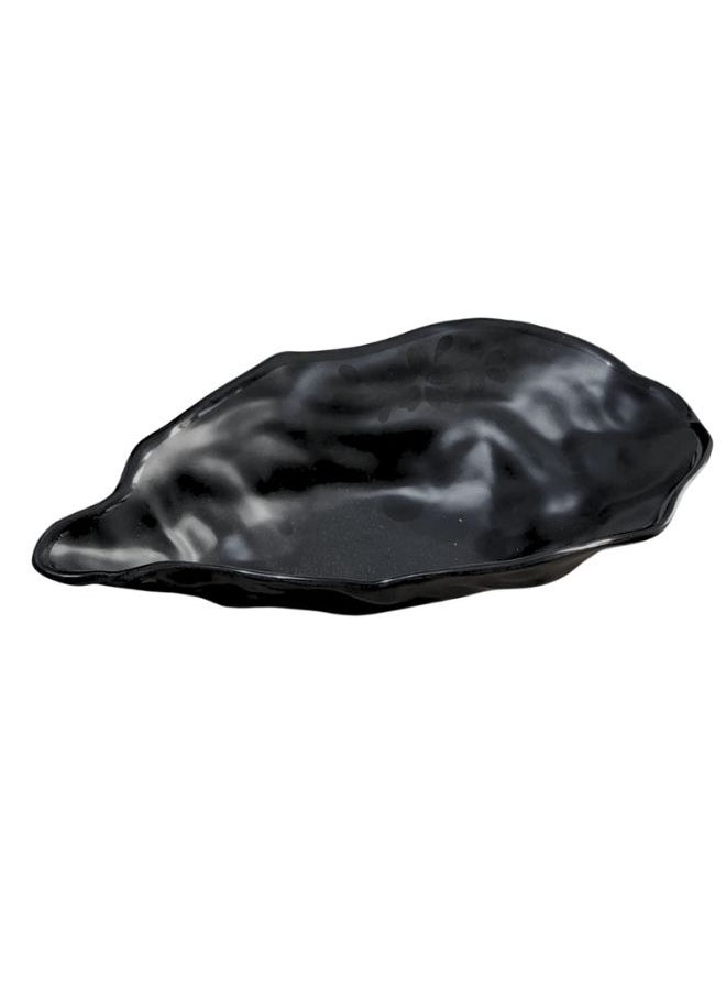 Happy Home Melamine Unbreakable Snack and Dessert Bowl 25Cm(Matte Black)  - Image 1