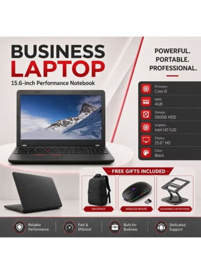 15.6-Inch HD Laptop with Fast Processor, 4GB RAM, 500GB Storage, Integrated Graphics, Free Laptop Stand, Mouse and Carry Bag for Work, Study and Daily Use - Image 1